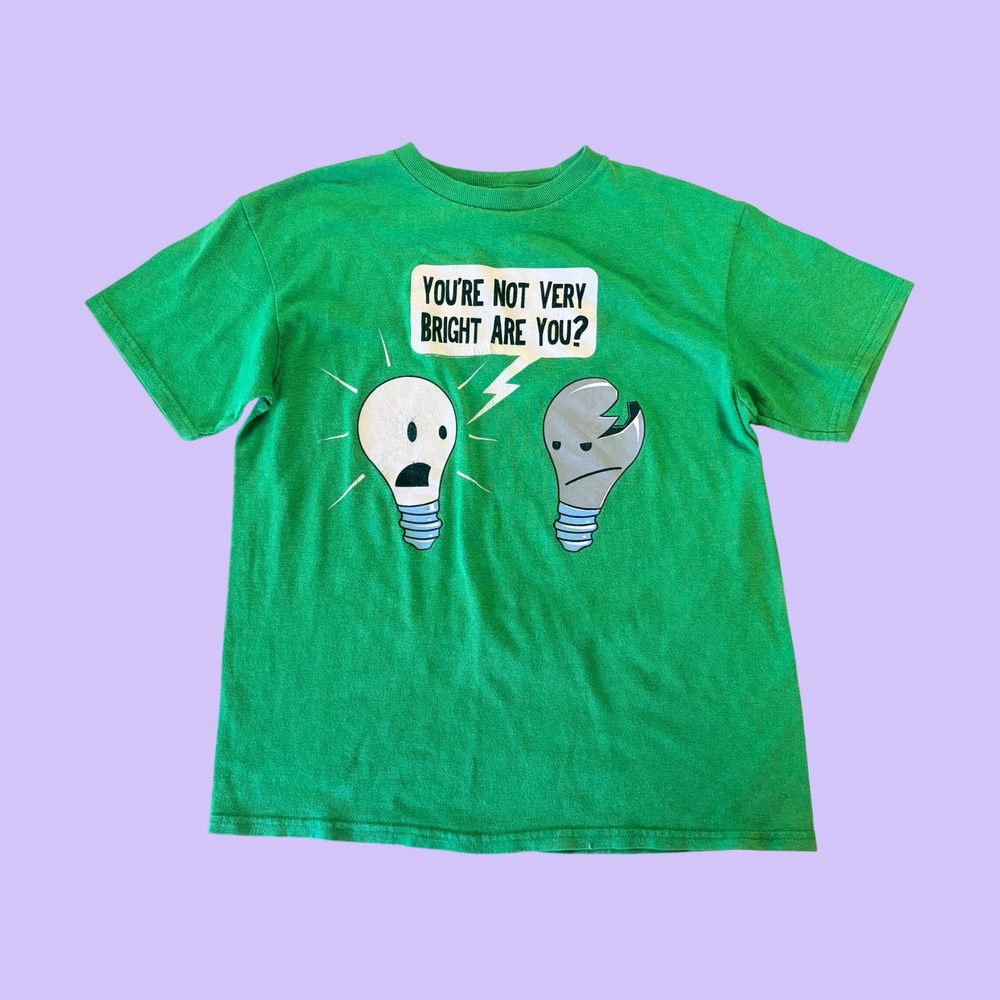 Y2K Funny Graphic Baby Tee You're Not Very Bright Lightbulb T-Shirt Scene #17